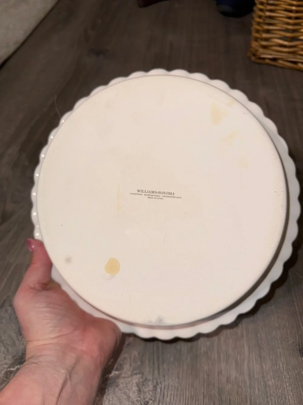 Williams Sonoma White Fluted Ceramic Pie Dish